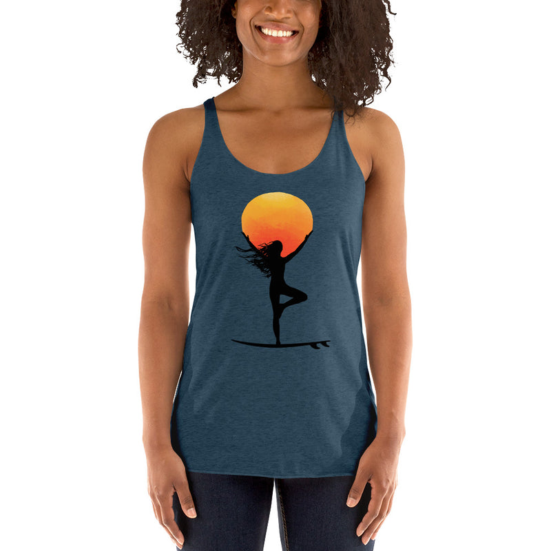 Tree pose shirt - Yoga Top - Reaching for the sun - tree pose - Women's Racerback Tank