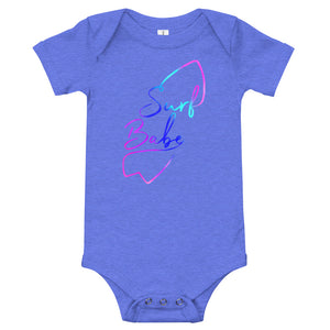 Surf babe baby romper for future surfers! Great gift for the surf parents! Grom gift.