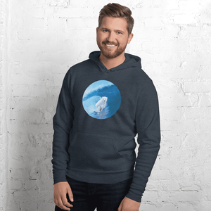 Unisex hoodie for cool water surfing in grey