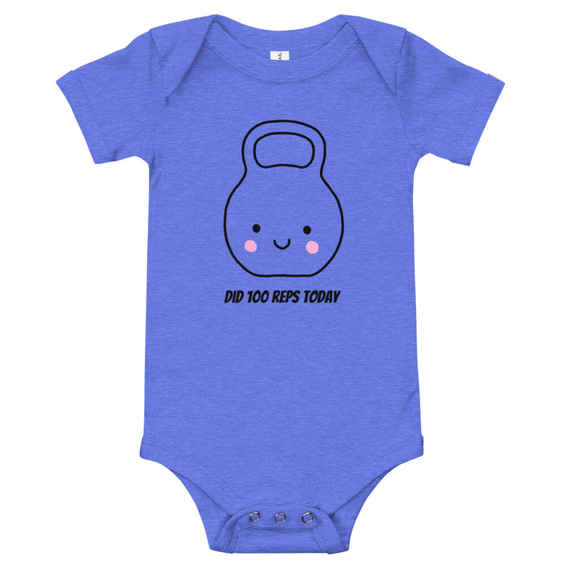 Crossfit and weight lifting baby clothes in blue - Mom positivity baby bodysuit - Weight training mom - crossfit mom - bodysuit / babygrow / romper