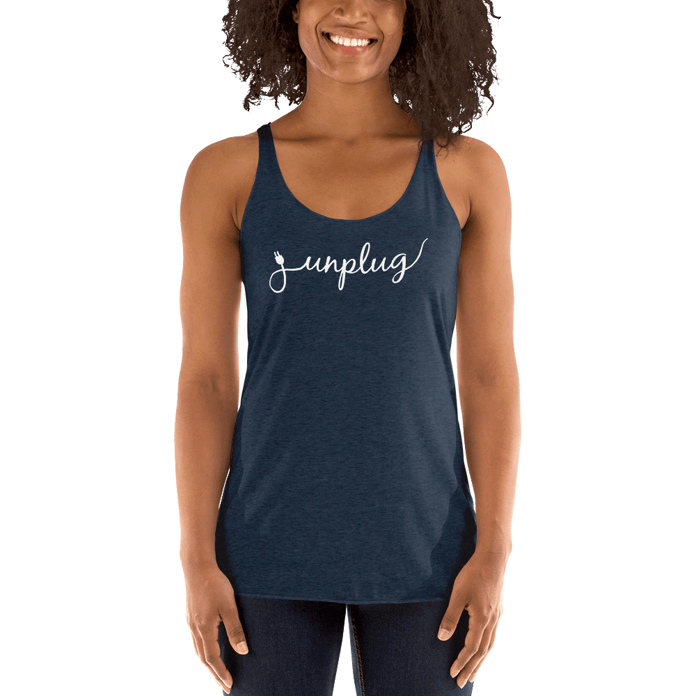 Unplug - Gentle Reminders - White text - Women's – Surfersandyogis