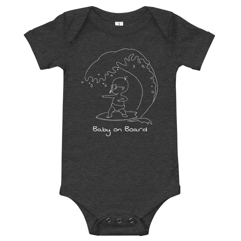 Baby on Board baby surf bodysuit in black