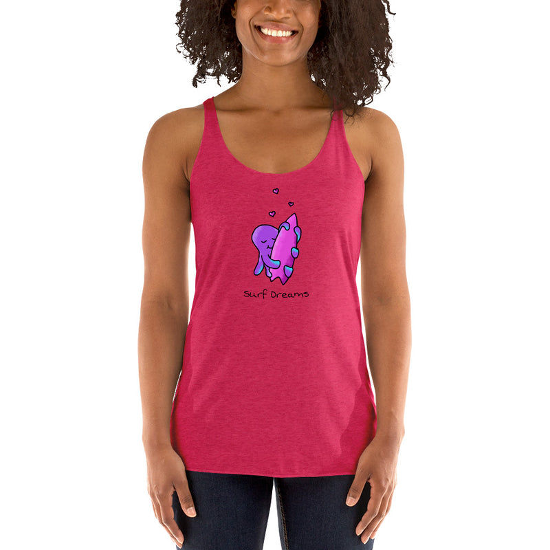 Surf dreams octopus hug women's racerback tank <3