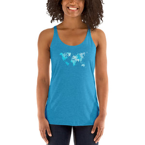 World map top - Blue world - Women's Racerback Tank