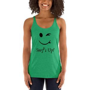 Surfboard smiley shirt in green - Surfboard smiley - Women's Racerback Tank