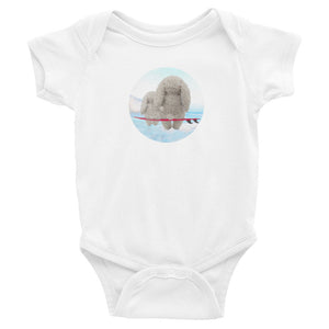 Surf bunny baby surfer clothes - Surf bunny - baby surfer bodysuit / romper / similar to onesie. Surfer baby.