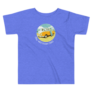 Stay Wild Ocean Child toddler t-shirt with surf van and surf board