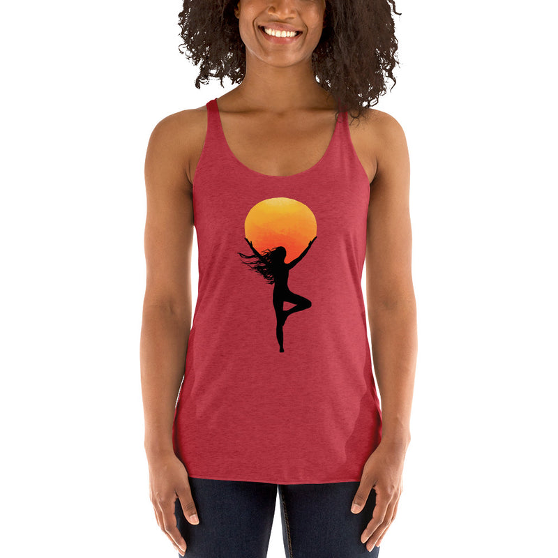 Yoga tree pose racerback tank top for women yogis