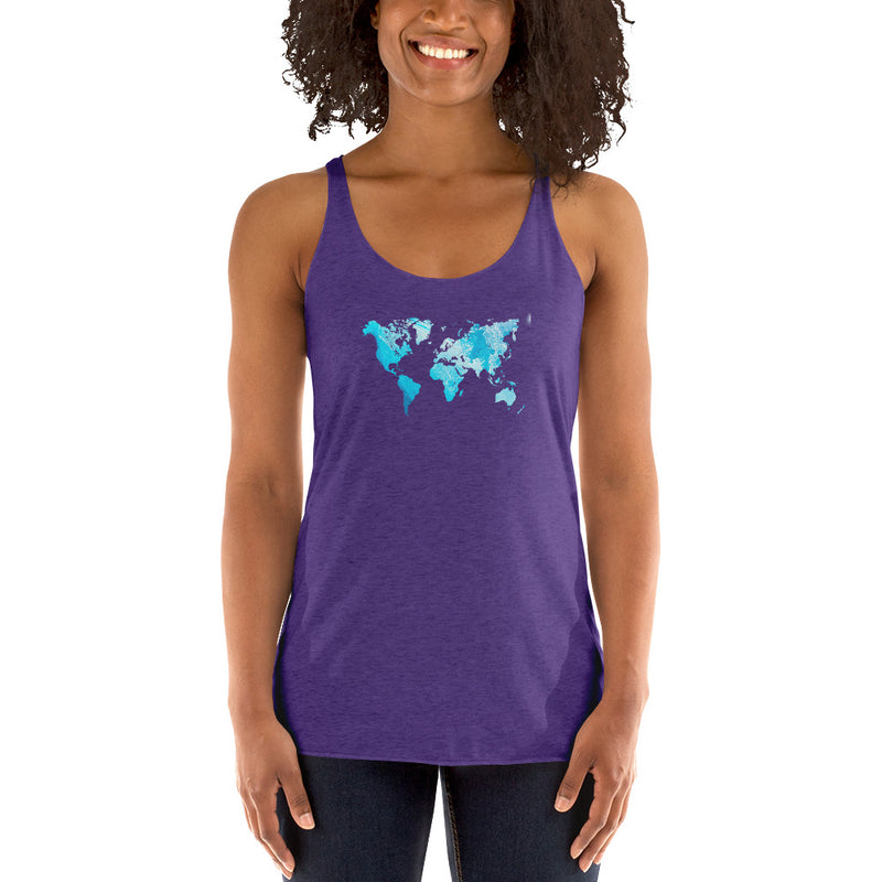 World map top - Blue world - Women's Racerback Tank