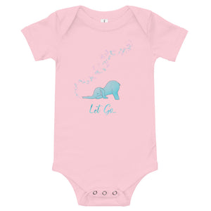 Let go bubble yoga - gentle reminder - elephant yoga baby romper <3