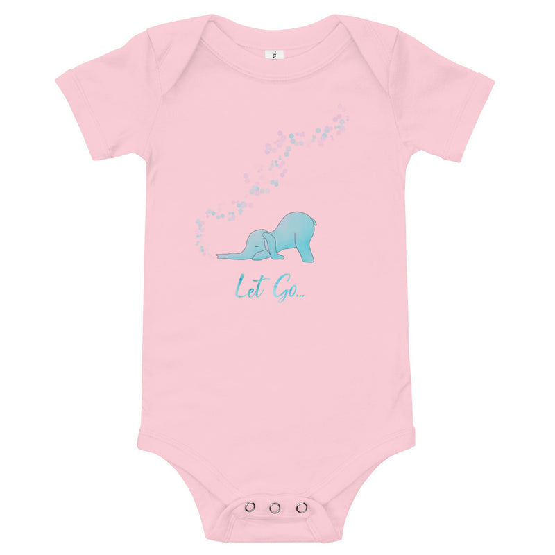 Let go bubble yoga - gentle reminder - elephant yoga baby romper <3