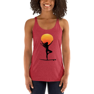 Surfer and yogi tree pose reaching for the sun - for the surf and yoga fanatic! - Great gift!