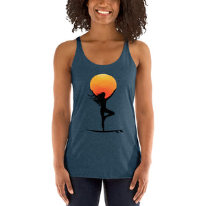 Surfer and yogi tree pose reaching for the sun - for the surf and yoga fanatic! - Great gift!