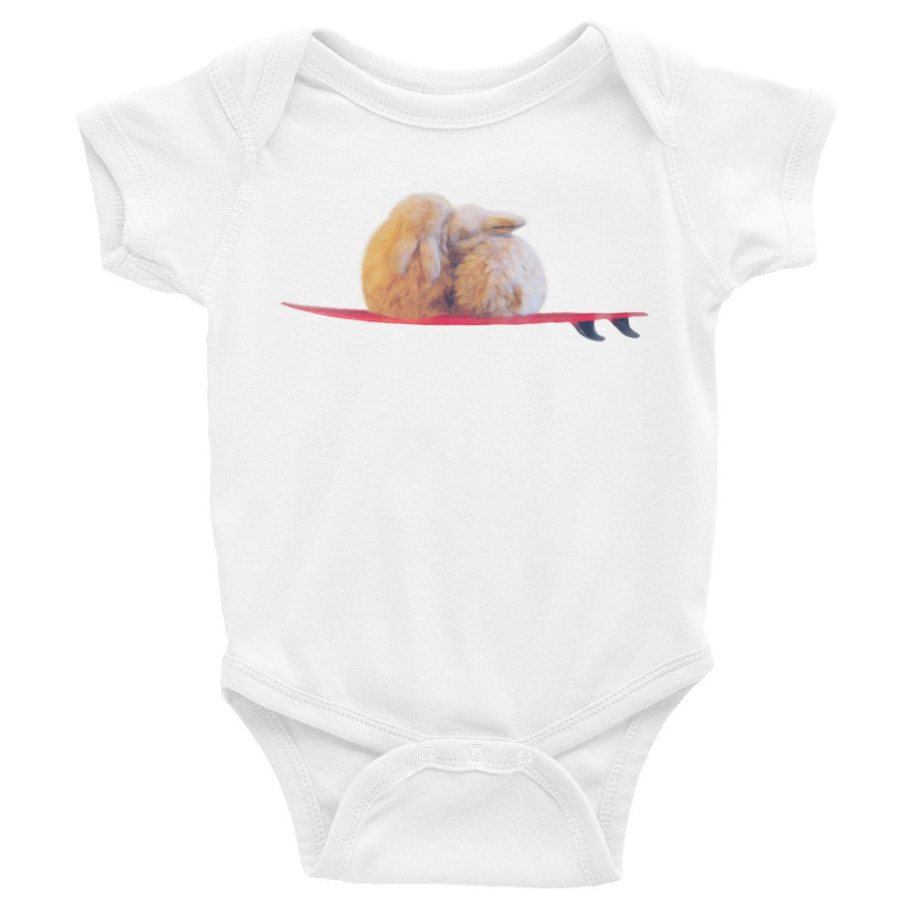 Surfer Bunny baby bodysuit