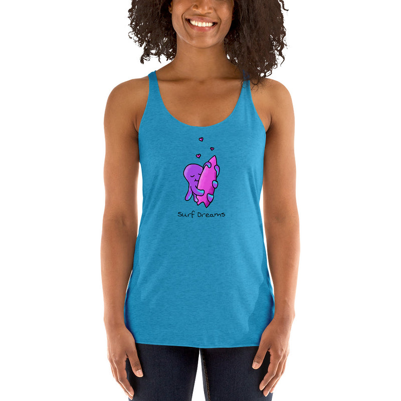 Surf dreams octopus hug women's racerback tank <3