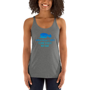 Rest don't quit shirt in blues - Women's Racerback Tank