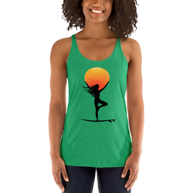 Tree pose shirt - Yoga Top - Reaching for the sun - tree pose - Women's Racerback Tank