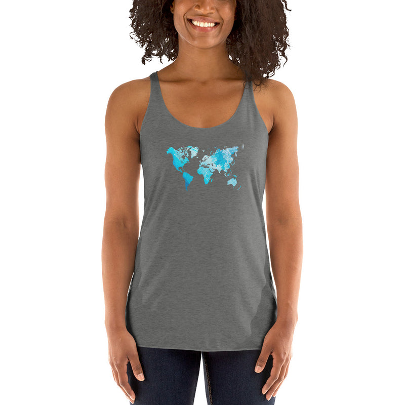 World map top - Blue world - Women's Racerback Tank