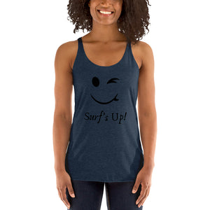 Surfboard smiley shirt - Surfboard smiley racerback tank top for women