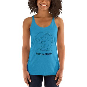 Pregnancy surfer baby Women's Racerback Tank