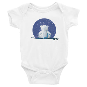 Teddy bear night clothes - Surf bear night meditation - Romper / bodysuit / similar to onesie - Surfer baby collection