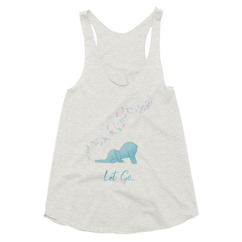 Downward elephant yoga with bubbles - Women's Tri-Blend Racerback Top