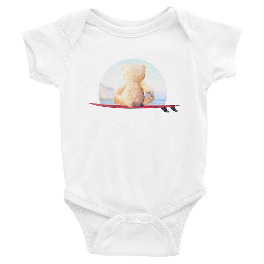 Yoga baby clothes teddy bear - Yoga baby clothes teddy bear - Surf and yoga baby romper - meditating teddy bear