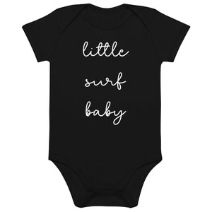 Organic cotton little surf baby onesie in black