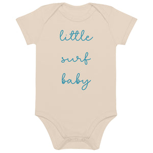 Little surf baby organic cotton baby grow in beige