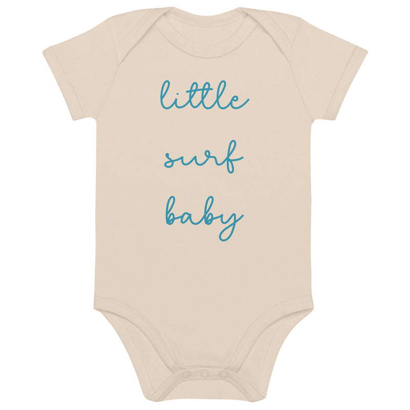 Little surf baby organic cotton baby grow in beige