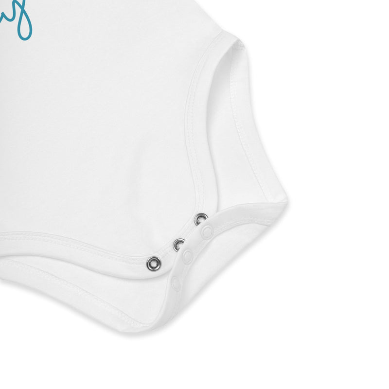 Detail white organic cotton baby suit