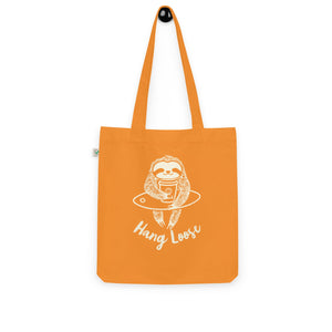 Sloth Surfer's Companion: Hang Loose Organic Tote Bag for Eco-Friendly Coffee Lovers | Surfersandyogis