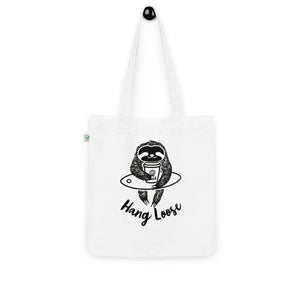 Sloth Surfer's Companion: Hang Loose Organic Tote Bag for Eco-Friendly Coffee Lovers | Surfersandyogis