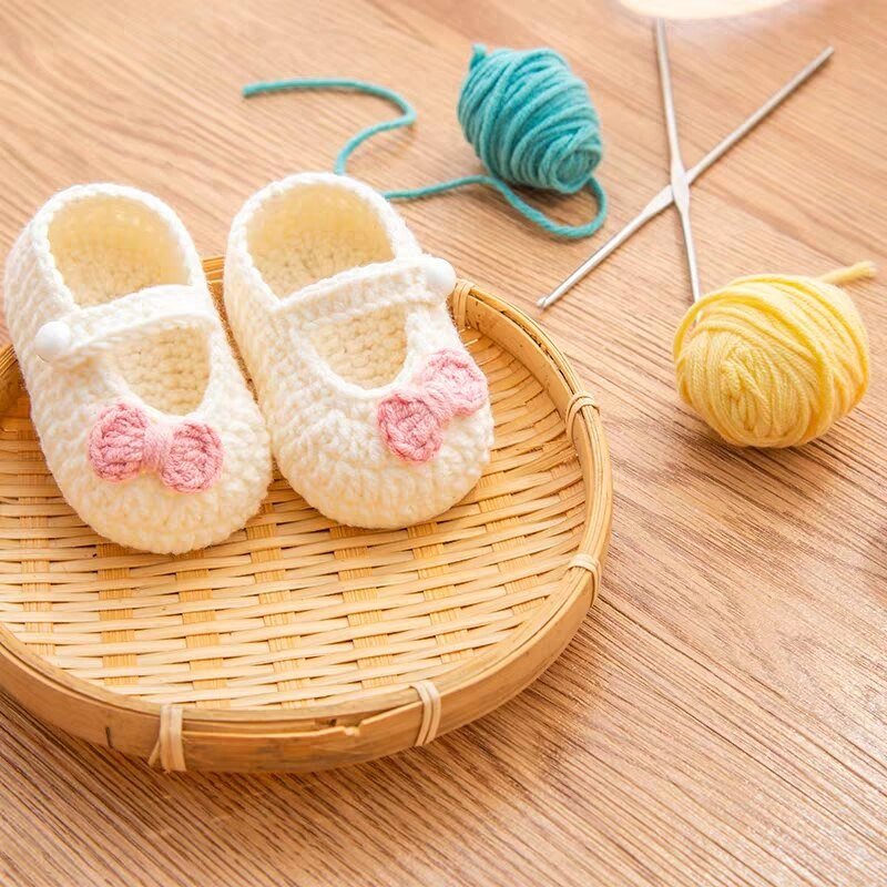 Handmade crochet baby shoes booties