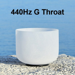 Throat chakra white crystal goddess singing bowl in white