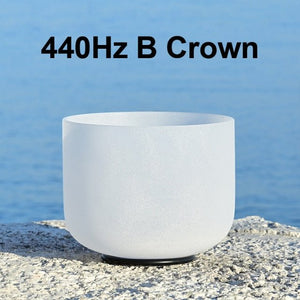 Crown chakra white singing bowl in white Crystal Goddess Singing Bowl