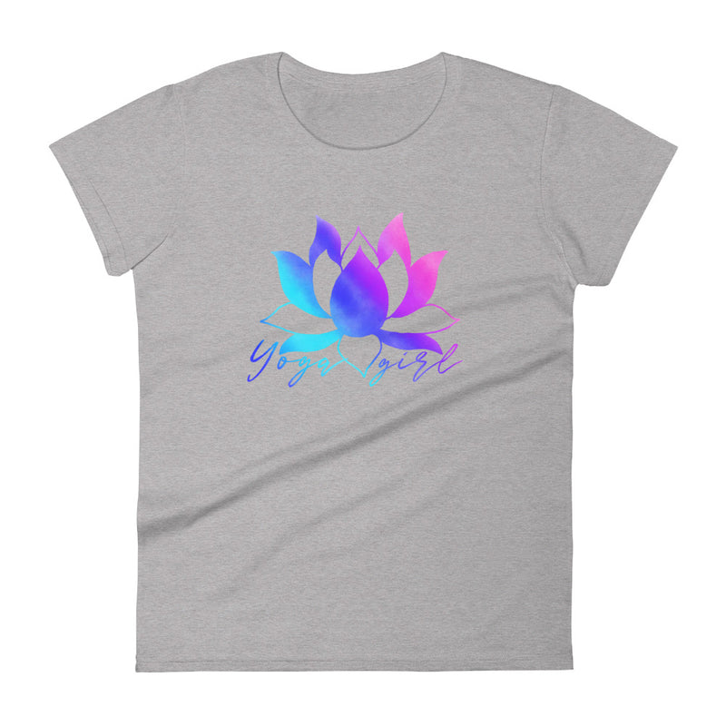 Rainbow lotus yoga shirt in light grey - Rainbow Lotus Yoga Women's T-shirt