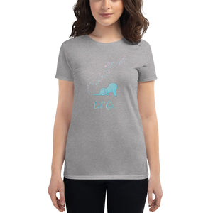 Let go yoga shirt in grey - Let go downward elephant with bubbles <3 - Ladies' T-Shirt