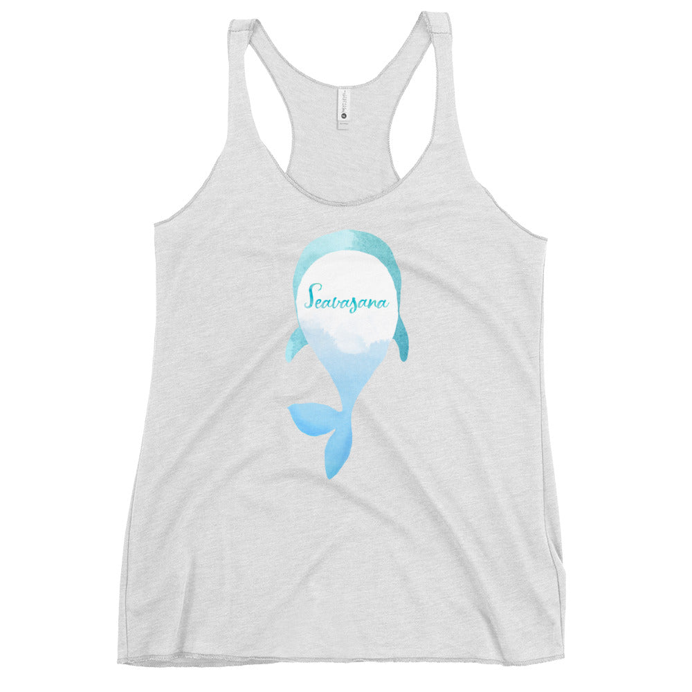 Yoga whale shirt - Savasana Whale - Women's Tri-Blend Racerback Tank