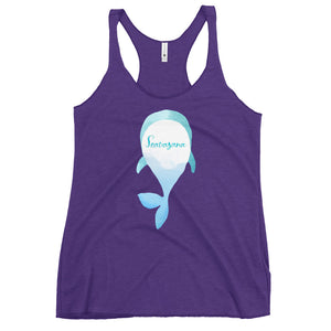 Yoga whale shirt - Savasana Whale - Women's Tri-Blend Racerback Tank