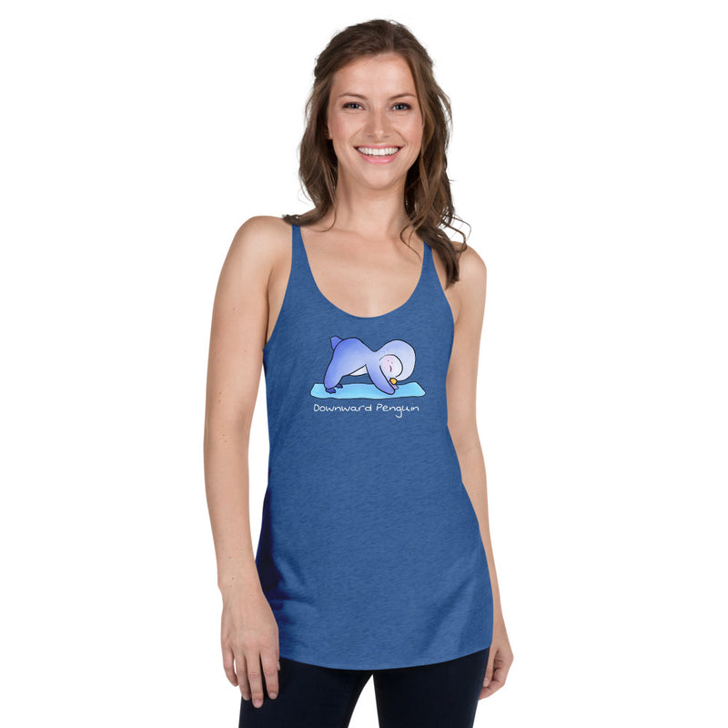 Downward penguin yoga top - Downward Penguin - Women's Racerback Tank Top